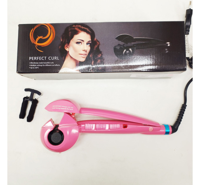 Щипці BALALISI Perfect Curl спіральна плойка для завивки волосся, міні плойка гофре, стайлер для укладання Pink