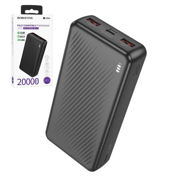 Павербанк Borofone BJ56A 20000 mAh 22.5W 2USB/Type-C Портативний зовнішній акумулятор PowerBank
