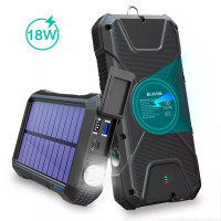 Портативное зарядное Solar power bank with LED light 20000mAh