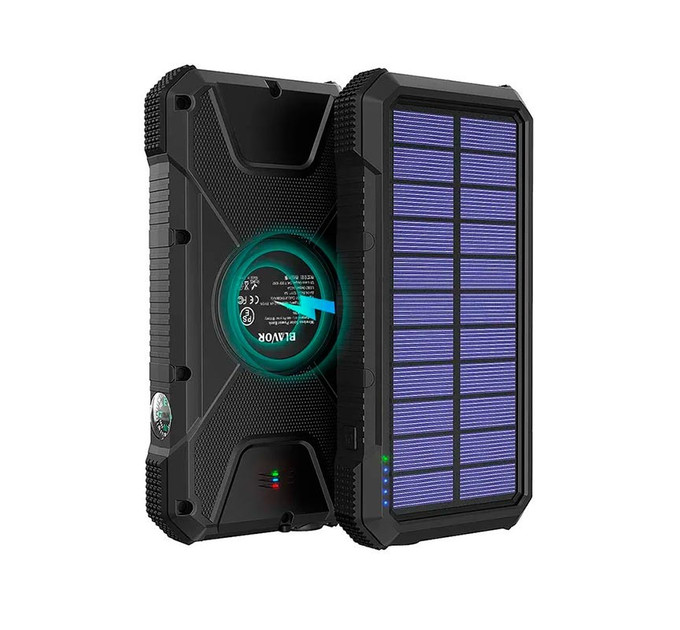 Портативне зарядне Solar power bank with LED light 20000mAh