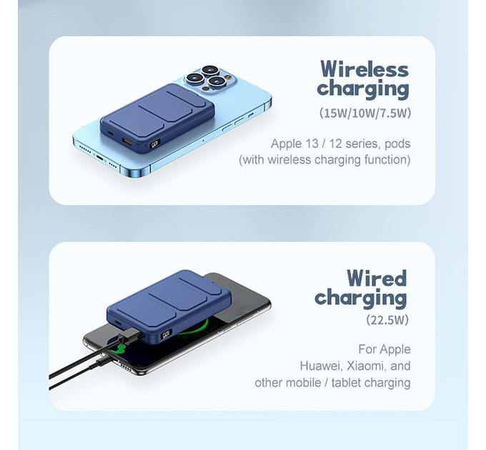 Зовнішній повербанк 2in1 MagSafe Power Bank with stand 10000mAh