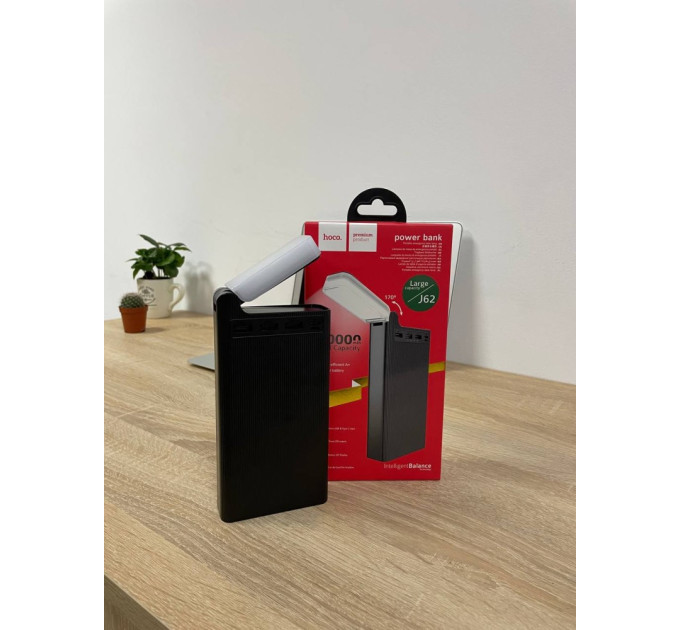 Повербанк с фонарем Hoco 30000mAh черный