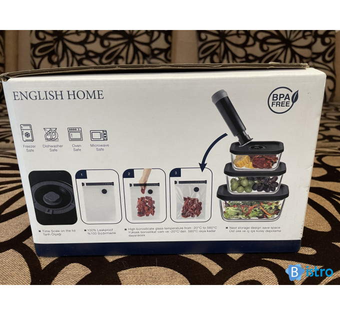Элитный набор для кухни English Home: вакуумное хранение (Стекло)