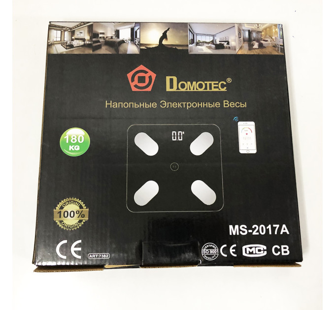 Смарт ваги для підлоги, електронні Domotec MS-2017A з додатком на телефон, до 180 кг