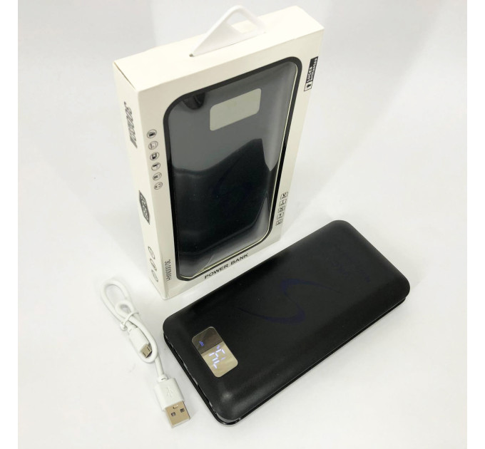 Мобільна зарядка портативна Power Bank 30000 mAh UKC, Зовнішній акумулятор, Зарядка power bank Black