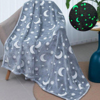 Плед, що світиться в темряві, плюшеве покривало Blanket kids Magic Star 150х100 см флісова ковдра Gray