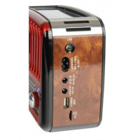 Радіоприймач Golon RX-455S USB акумулятор сонячна панель всехвильовий радіо приймач червоний з деревом