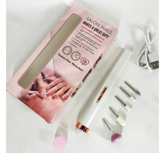 Фрезер для манікюру та педикюру Flawless Salon Nails, фрезер ручний для манікюру Pink