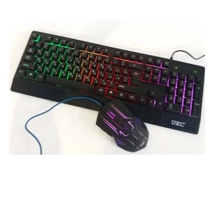 Клавіатура+мишка UKC з LED підсвічуванням від USB M-710, клавіатура ігрова з підсвічуванням та мишкою