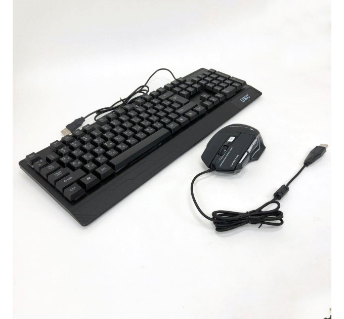 Клавіатура+мишка UKC з LED підсвічуванням від USB M-710, клавіатура ігрова з підсвічуванням та мишкою