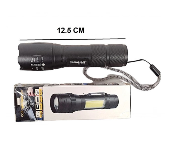 Ліхтарик акумуляторний ручний Bailong BL-29 діод T6 + COB зарядка від USB, ліхтарик led, водонепроникний