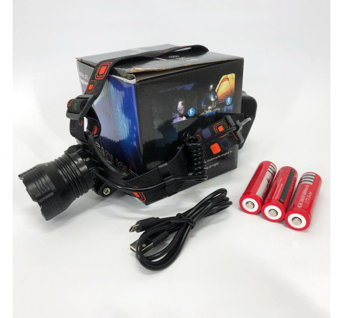 Ліхтар налобний X-Balong XQ-218-HP50 акумуляторний LED zoom з функцією Power Bank 3 режими роботи