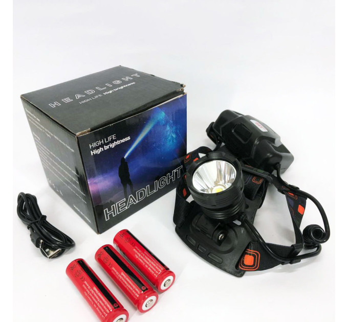 Ліхтар налобний X-Balong XQ-218-HP50 акумуляторний LED zoom з функцією Power Bank 3 режими роботи