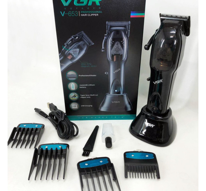 Машинка для стрижки волосся VGR Hair Clipper V-653 Voyager, бездротова електробритва, для дому