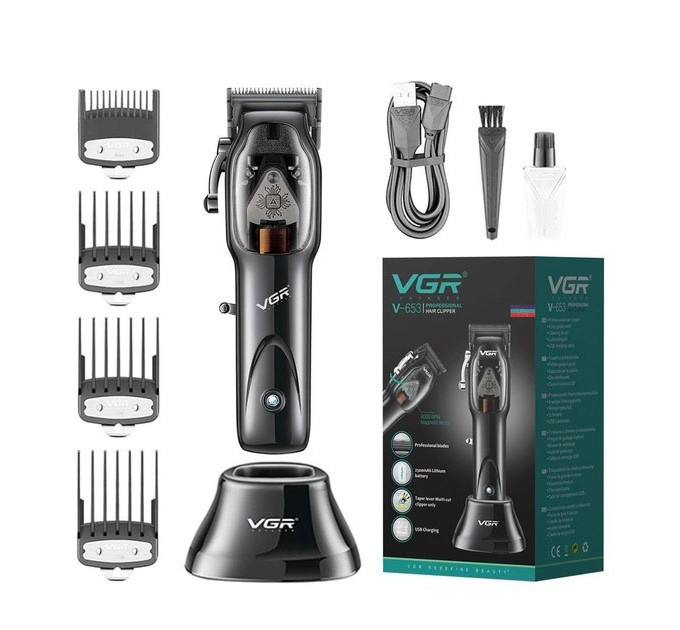 Машинка для стрижки волосся VGR Hair Clipper V-653 Voyager, бездротова електробритва, для дому