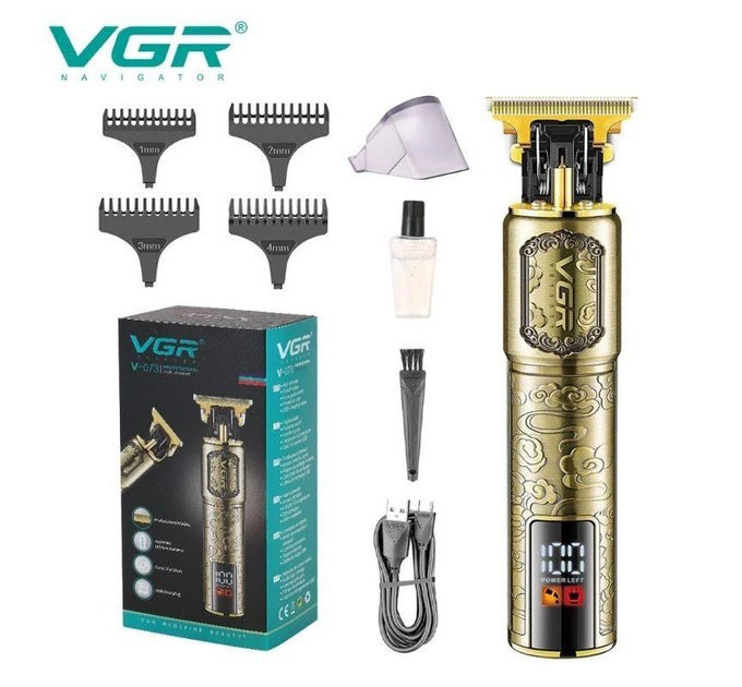 Машинка для стрижки волосся VGR V-073 акумуляторний бездротовий триммер для бороди та вусів