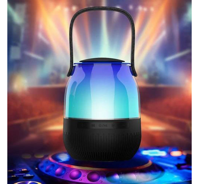 Портативна колонка XM-A68 з RGB підсвічуванням та мікрофоном, Bluetooth мікрофон для караоке