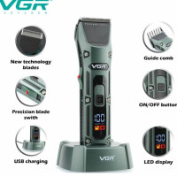 Акумуляторна бездротова машинка для стрижки волосся VGR V-696 з LED дисплеєм та ТУРБО режимом
