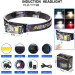 Ліхтар налобний YY-19B-3SMD+2COB(white+yellow+red), Налобний ліхтарик із usb зарядкою