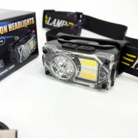 Ліхтар налобний YY-19B-3SMD+2COB(white+yellow+red), Налобний ліхтарик із usb зарядкою