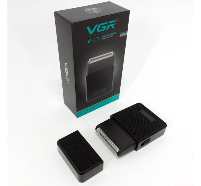 Електробритва VGR V-376 BLACK шейвер, Бюджетна машинка для стрижки бороди, Бездротова електробритва