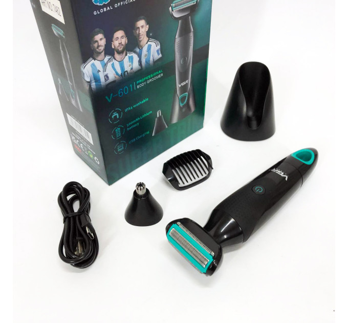 Акумуляторна електробритва для стрижки VGR V-601 від USB бритва електрична з професійною насадками