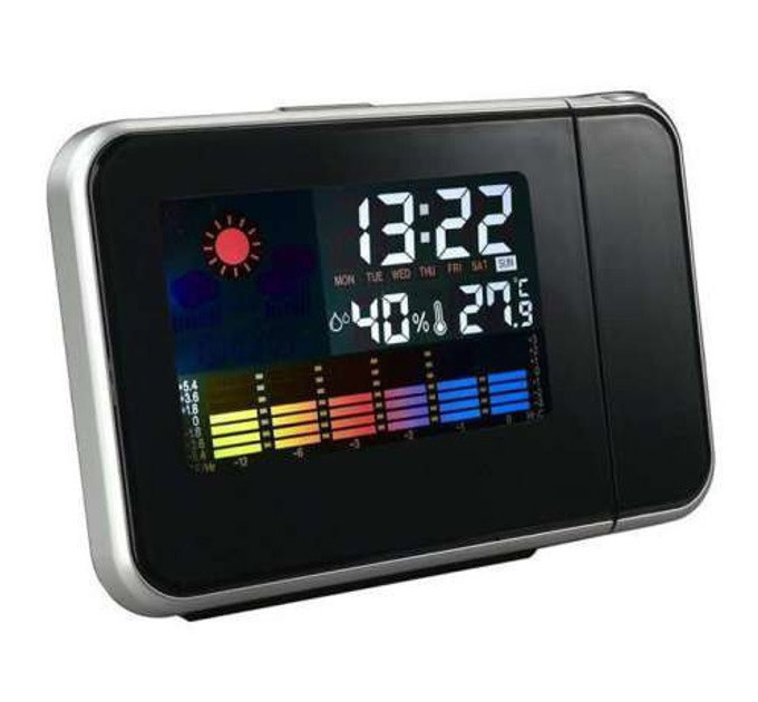 Годинник метеостанція DS-8190 2573 з проектором часу + календар з термометром