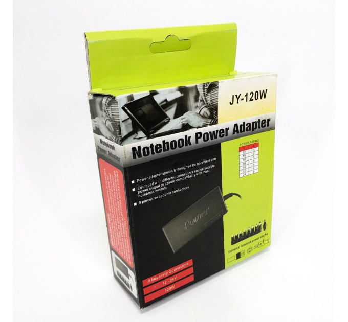Адаптер для NoteBook Universal MY-120W універсальний зарядний пристрій для ноутбука
