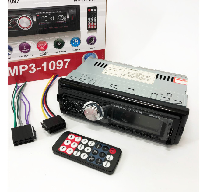 Автомагнітола MP3-1097 BT ISO зі знімною панеллю, Автомагнітола магнітола в авто з Usb сенсорна