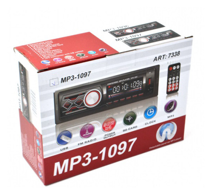 Автомагнітола MP3-1097 BT ISO зі знімною панеллю, Автомагнітола магнітола в авто з Usb сенсорна
