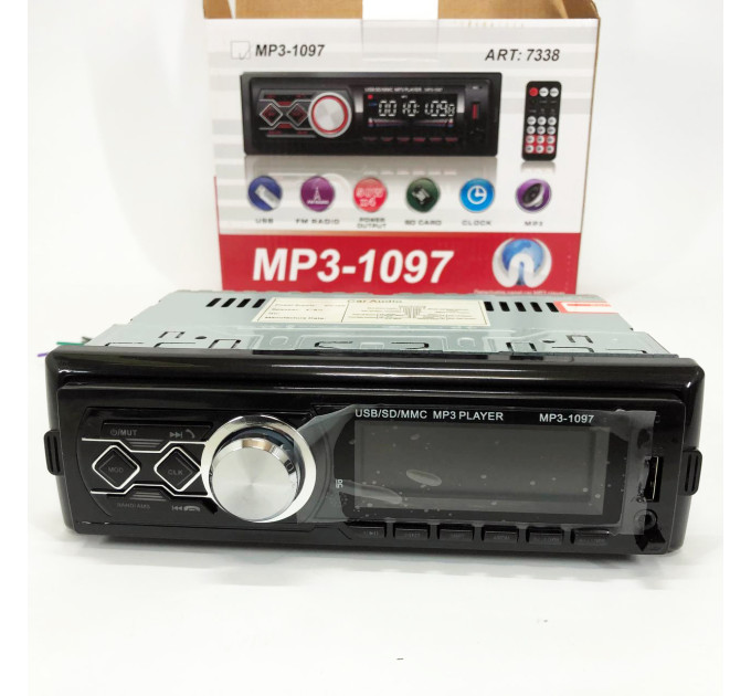 Автомагнітола MP3-1097 BT ISO зі знімною панеллю, Автомагнітола магнітола в авто з Usb сенсорна