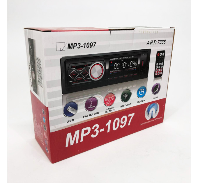 Автомагнітола MP3-1097 BT ISO зі знімною панеллю, Автомагнітола магнітола в авто з Usb сенсорна