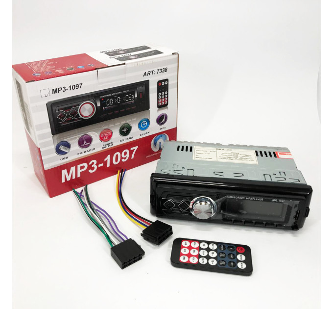 Автомагнітола MP3-1097 BT ISO зі знімною панеллю, Автомагнітола магнітола в авто з Usb сенсорна