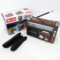 Радіоприймач портативне радіо Golon RX-381 акумуляторний ретро стовпчик usb sd mp3 fm Brown