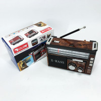 Радіоприймач портативне радіо Golon RX-381 акумуляторний ретро стовпчик usb sd mp3 fm Brown