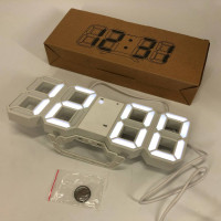 Годинник настільний LY-1089 з білим підсвічуванням LED білий, Годинник електронний світиться, Електронний годинник VST