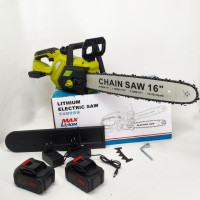 Акумуляторна ланцюгова пилка Chain Saw 16″, 36V, зарядне+ 2 акумулятори, Потужна садова пилка