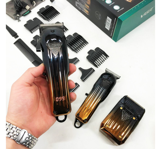 Комплект VGR 3 в 1 V-644 акумуляторна машинка для стрижки, триммер та електробритва шейвер
