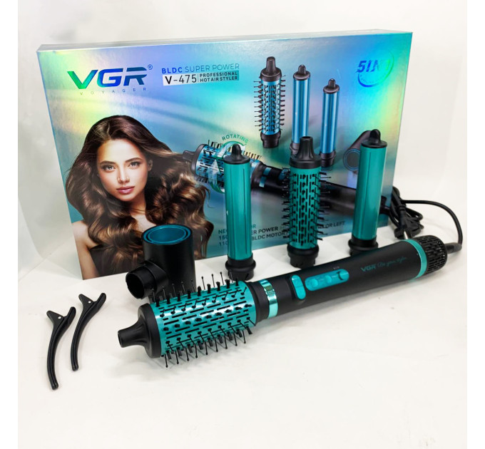 Фен-стайлер VGR 5 в 1 V-475. Колір: чорний