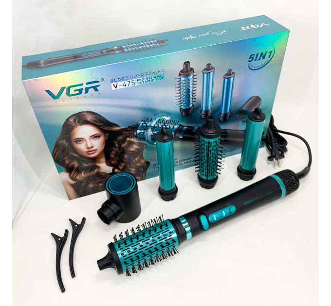 Фен-стайлер VGR 5 в 1 V-475. Колір: чорний