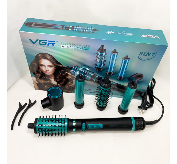 Фен-стайлер VGR 5 в 1 V-475. Колір: чорний