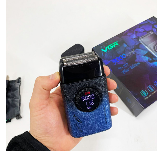 Електробритва VGR V-377 BLUE шейвер, Електрична акумуляторна бритва для гоління, шейвер чоловічий