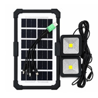 Портативна сонячна зарядна станція CCLAMP CL-083-38, 2400 mAh з LED-лампами / Автономне джерело живлення