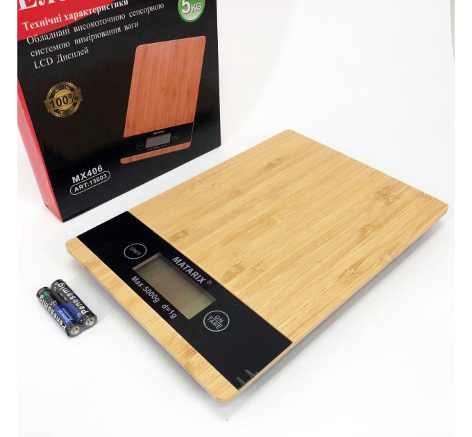 Ваги кухонні MATARIX MX-406 5кг Wood, Кухонні ваги для приготування страв, Ваги для домашньої кухні