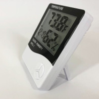 Термогігрометр Generic HTC-1 годинник будильник метеостанція, Термометр гігрометр в будь-якому місці