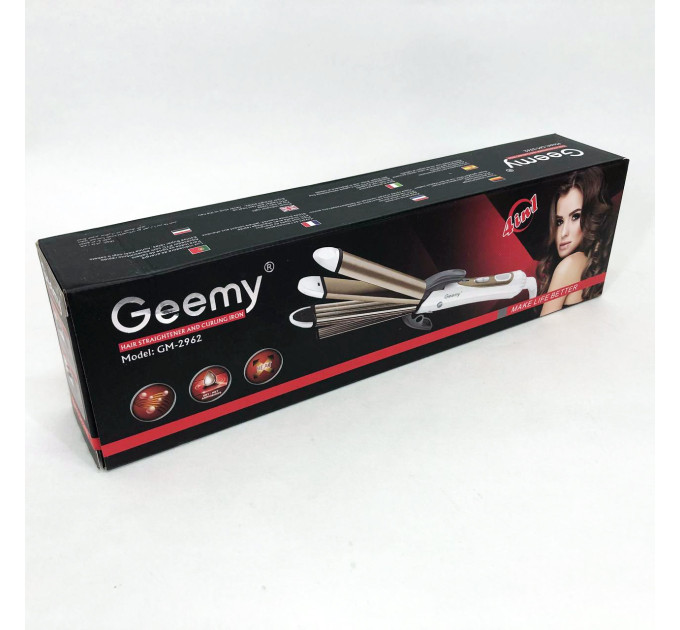 Випрямляч для волосся GEMEI GM-2962 4в1, плойка прасок випрямляч, професійний прасок