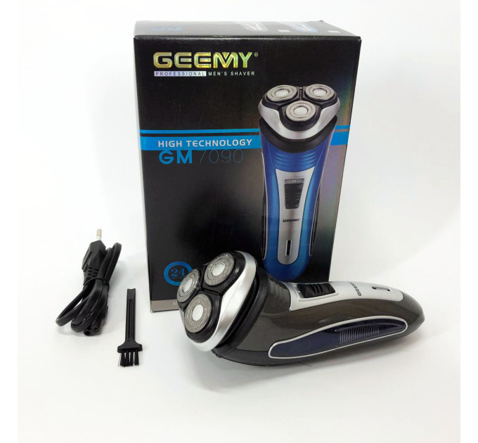 Електробритва GEEMY GM-7090 3 в 1 тример, бездротова електробритва, Тример для вусів Blue