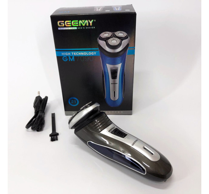 Електробритва GEEMY GM-7090 3 в 1 тример, бездротова електробритва, Тример для вусів Blue