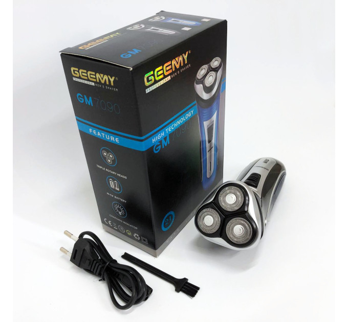 Електробритва GEEMY GM-7090 3 в 1 тример, бездротова електробритва, Тример для вусів Blue