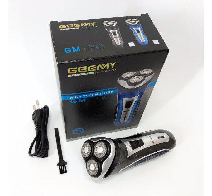 Електробритва GEEMY GM-7090 3 в 1 тример, бездротова електробритва, Тример для вусів Blue
